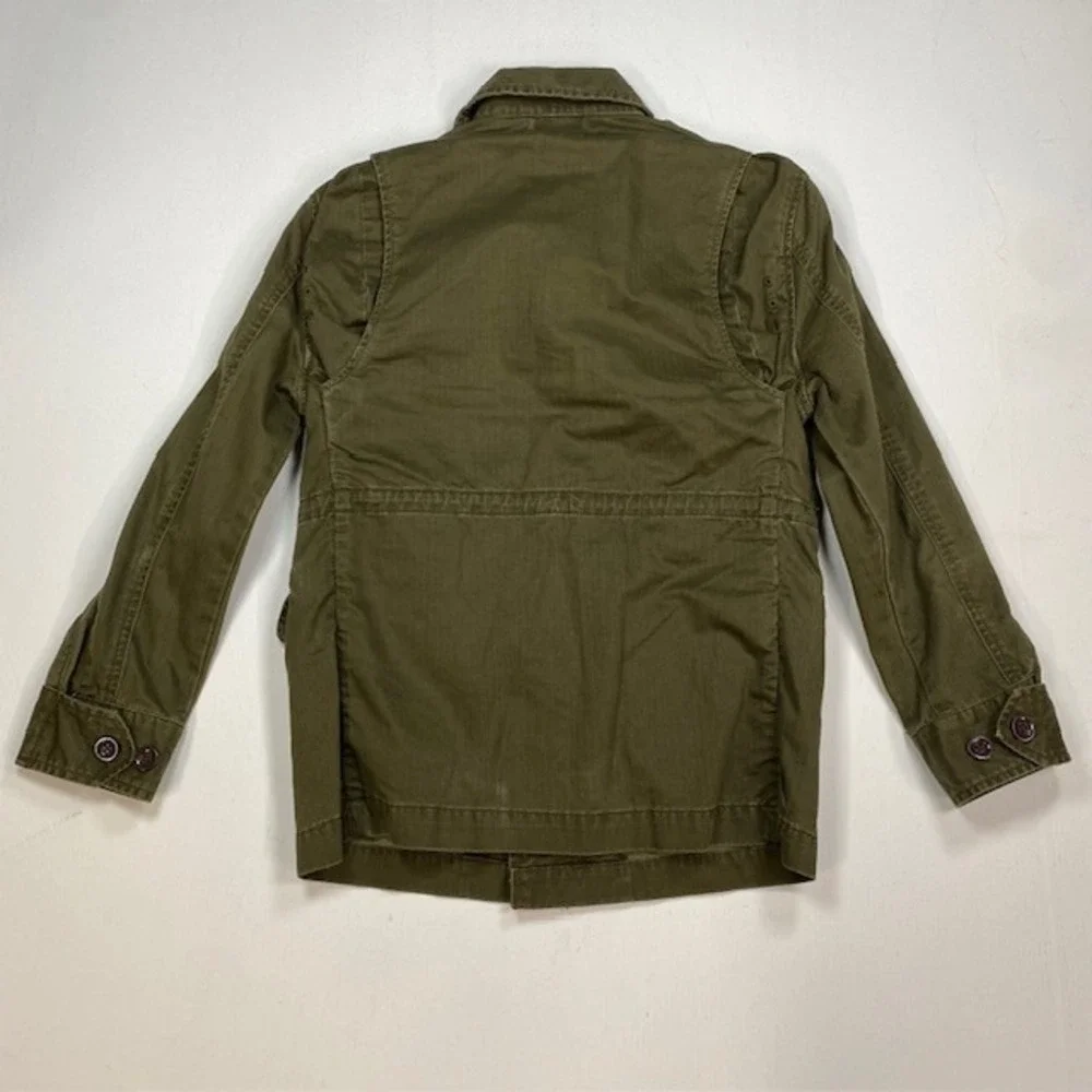 Polo Ralph Lauren Kids Small 8 Green Herringbone Twill Military Field Jacket